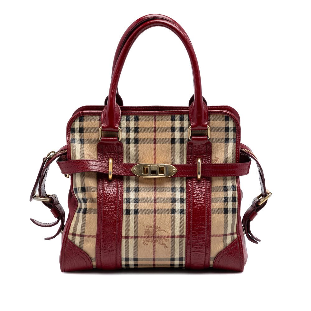 Pre-Loved Burberry Haymarket Check Coated Canvas Minford Portrait Satchel